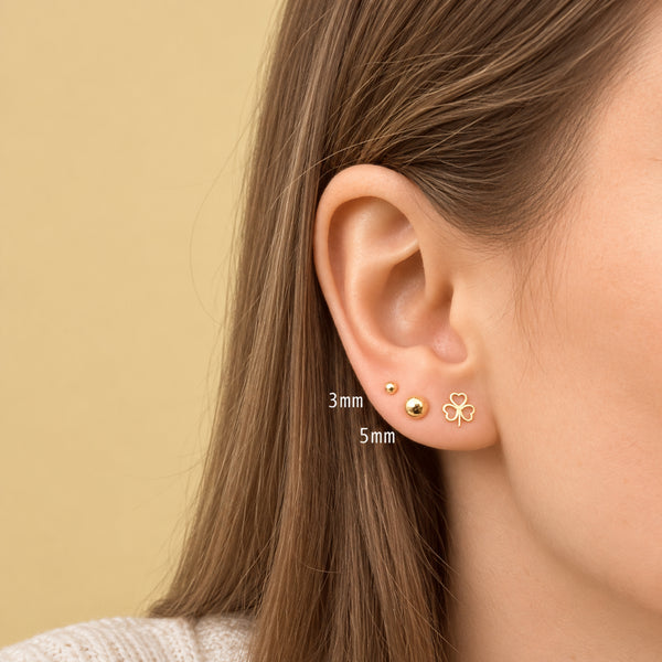 Small Ball 5mm Stud Gold