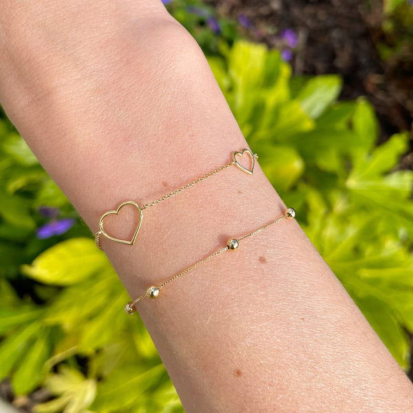 Hearts Bracelet Gold