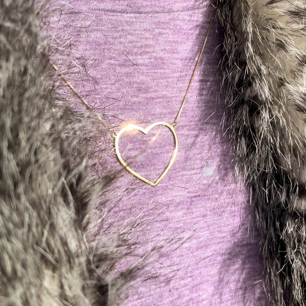 Heart Necklace Hollow Gold