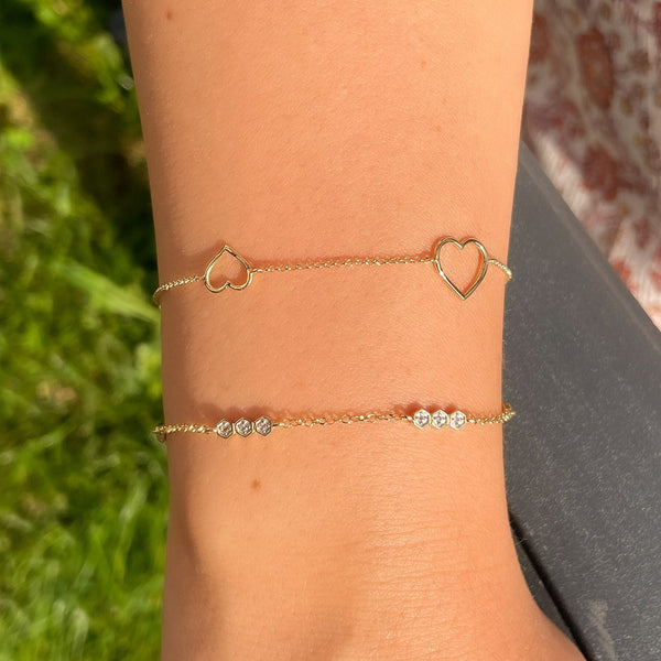 Hearts Bracelet Gold