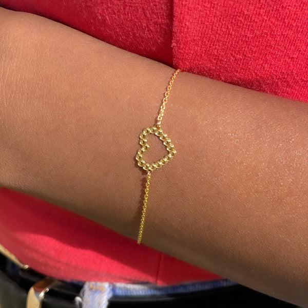 Heart Popcorn Bracelet Gold