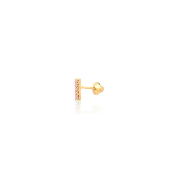 18k Gold Mini Bar Pavé Pink Sapphire