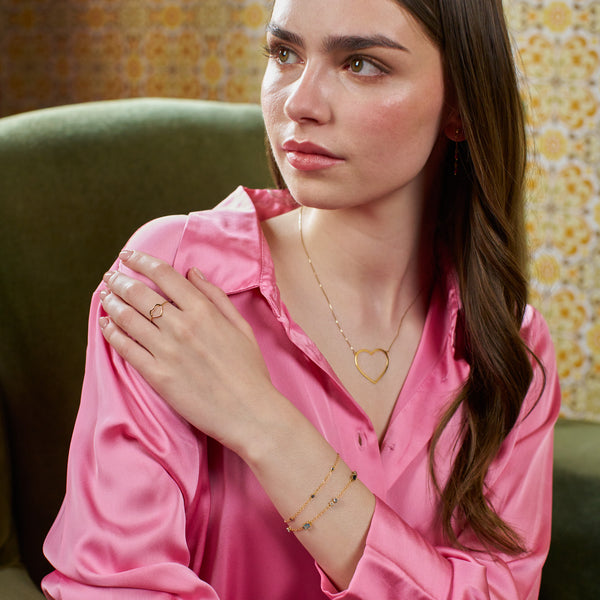 Heart Necklace Hollow Gold