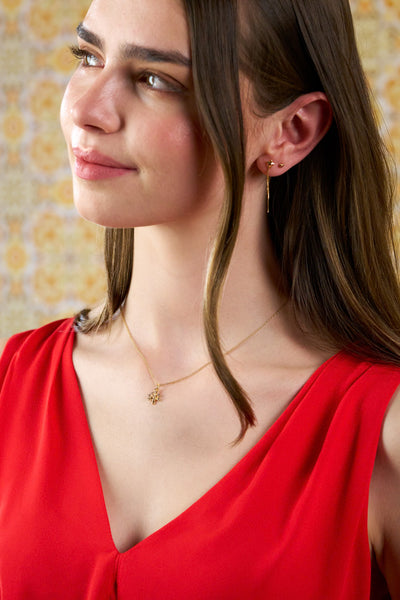 Tree of Life Pendant with White Topaz Gold