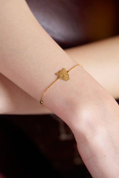 Leopard Bracelet with Jade - 18k Gold