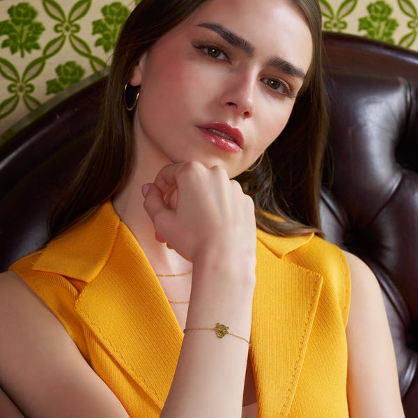 Leopard Bracelet with Jade - 18k Gold