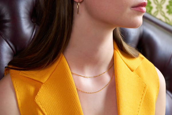 Popcorn Necklace 18k Solid Gold