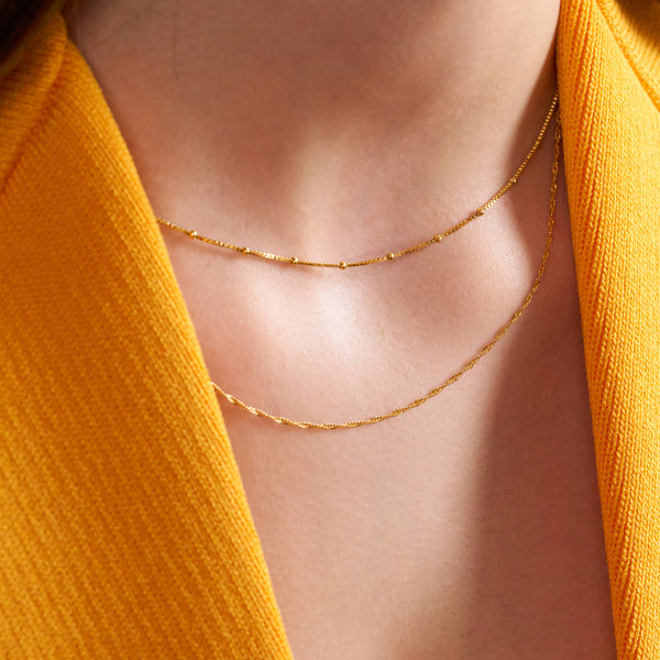 Popcorn Necklace Solid Gold