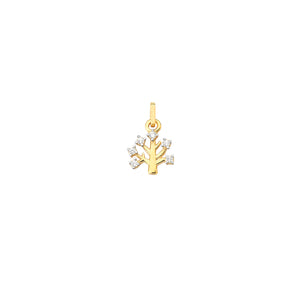 Tree of Life Pendant with White Topaz Gold