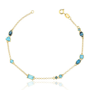 Gold Fresh Bracelet with Swiss Topaz, 18k Gold 