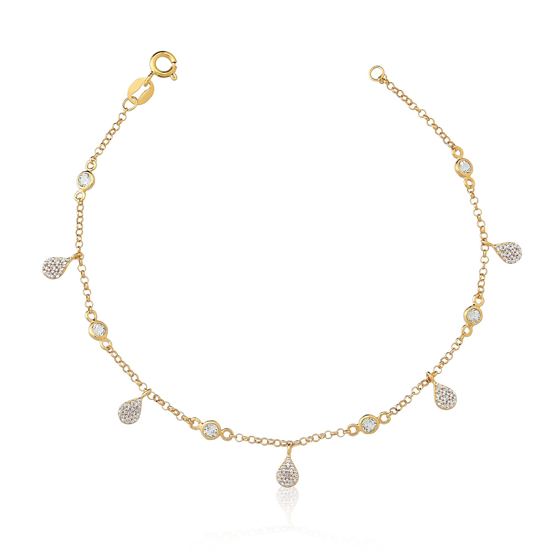 Gold Bracelet with White Topaz