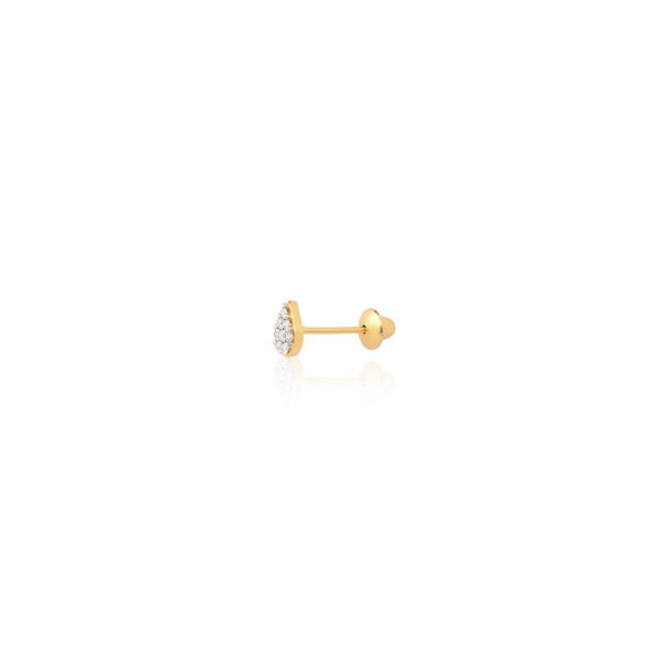 18k Gold Mini Pavé Pear Sapphire