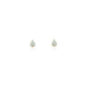 18k Gold Mini Pavé Pear Sky Topaz