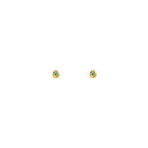 Point Emerald Stud 18K Solid Yellow Gold