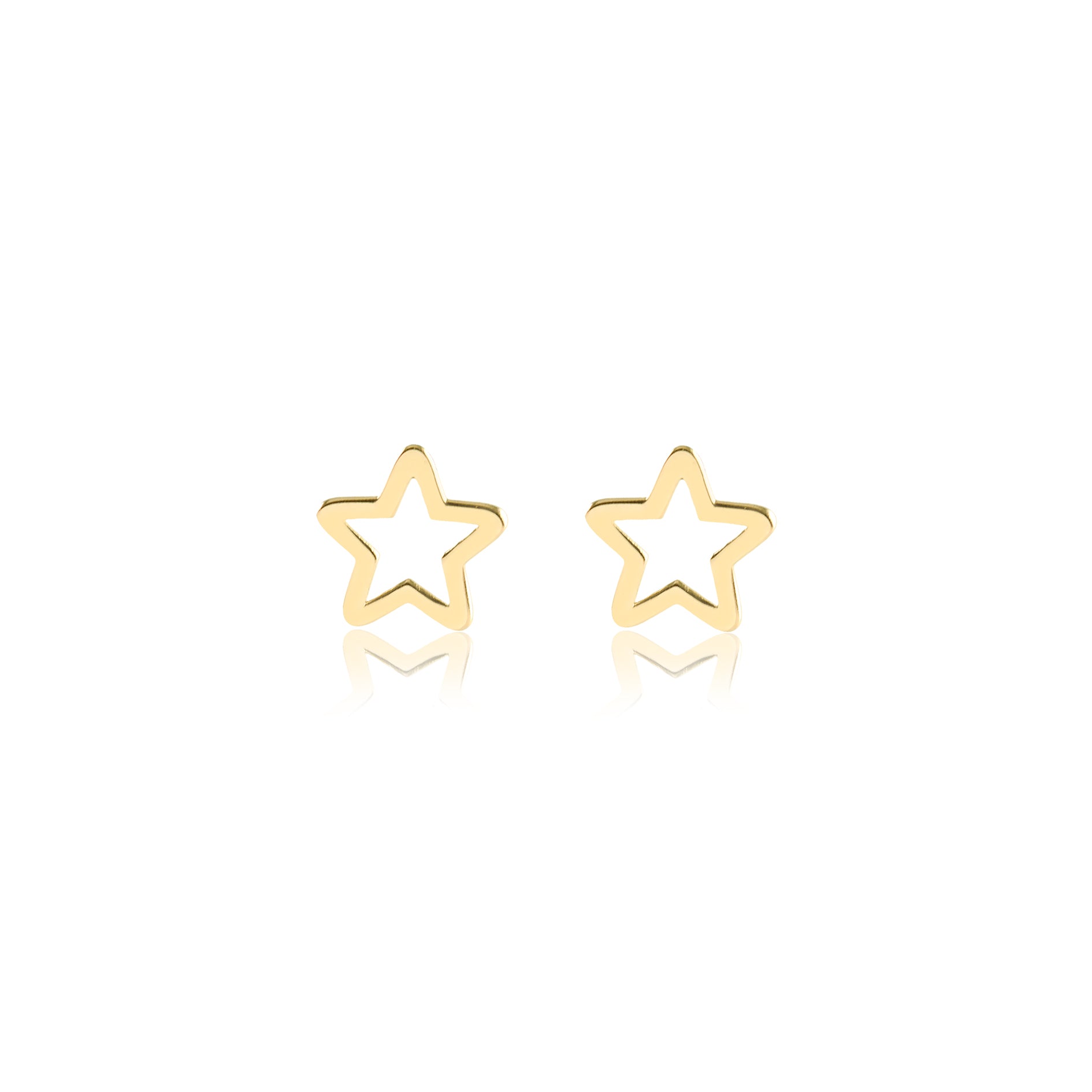 18k Gold Small Star 8x8 Hollow