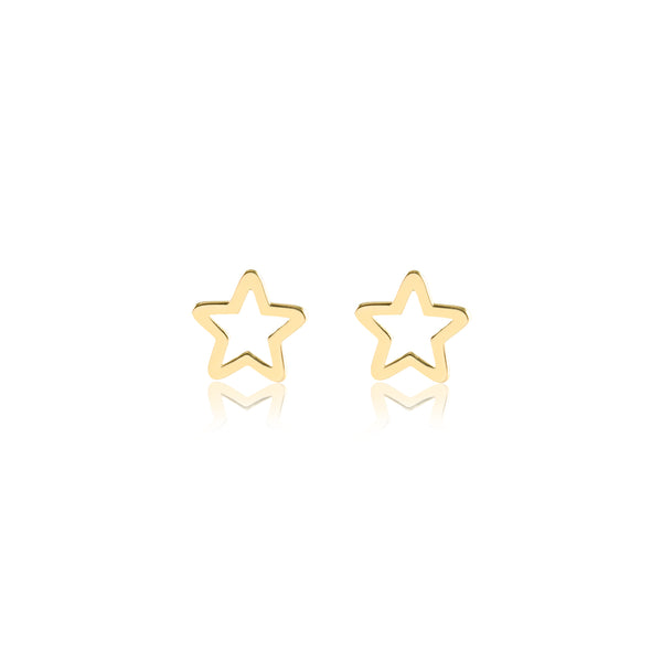 18k Gold Small Star 8x8 Hollow