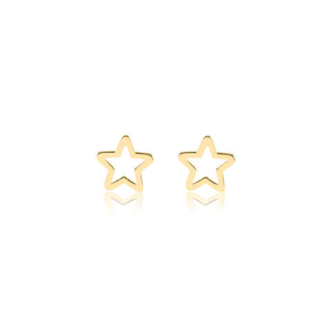 18k Gold Small Star 8x8 Hollow