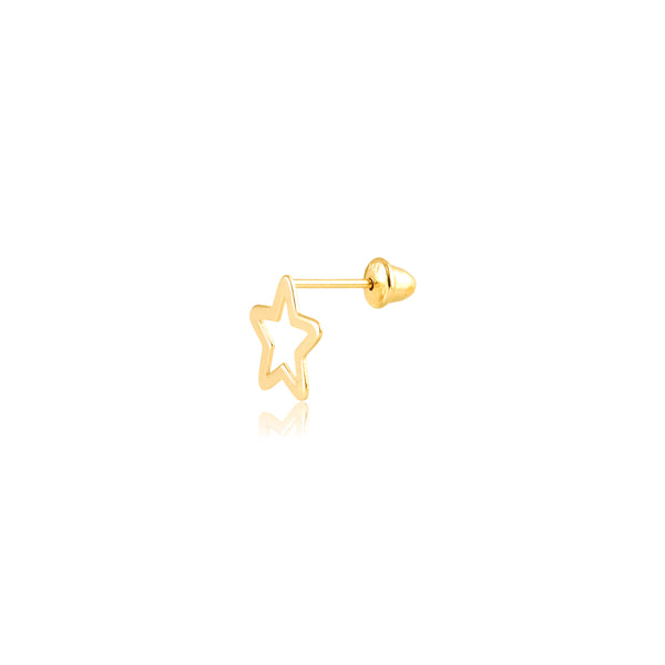 18k Gold Small Star 8x8 Hollow