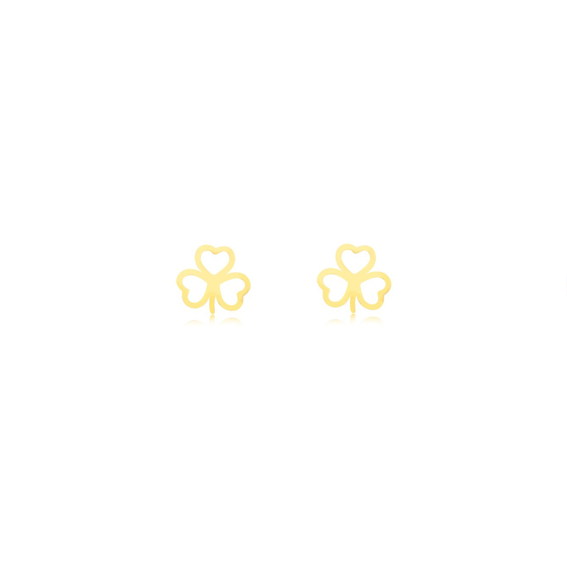 18k Gold Shamrock Stud