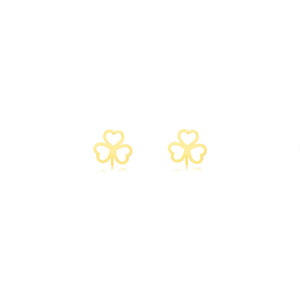 18k Gold Shamrock Stud