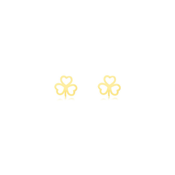 18k Gold Shamrock Stud