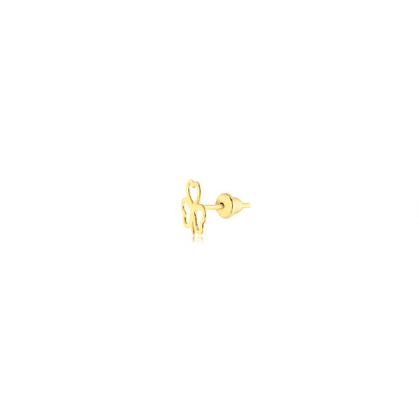 18k Gold Shamrock Stud