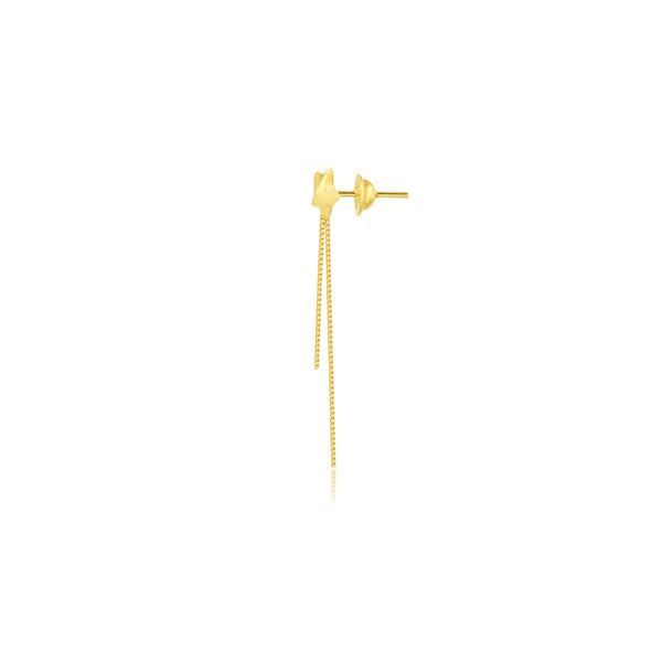 Gold Star Drop Chain Earring