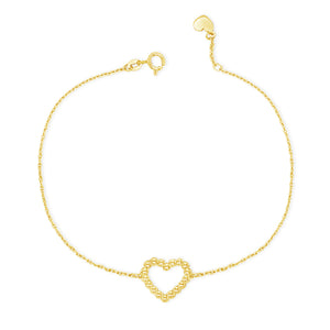 Gold Heart Bracelet. 18k Gold Heart Bracelet