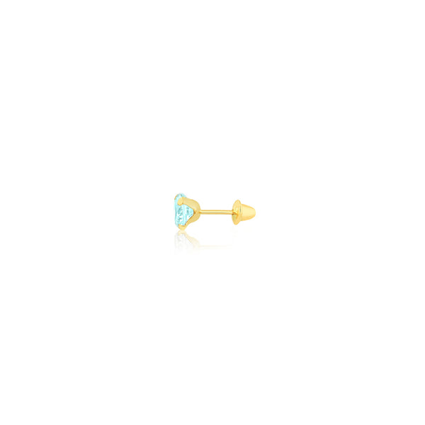 18k Gold Point Sky Topaz 5mm Stud