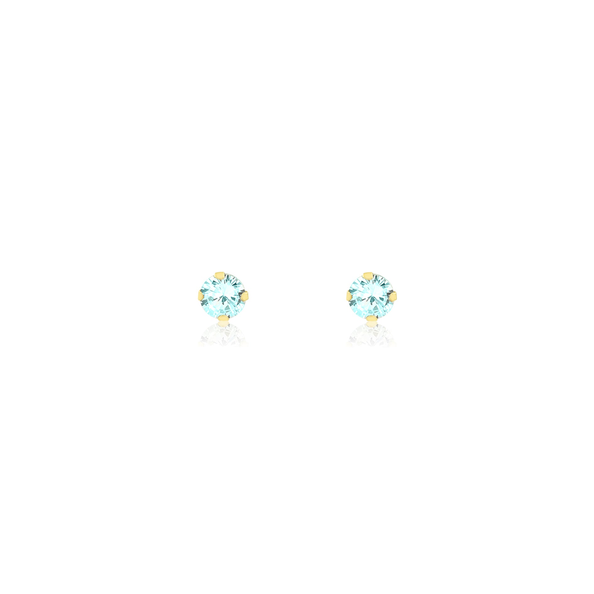 18k Gold Point Sky Topaz 5mm Stud