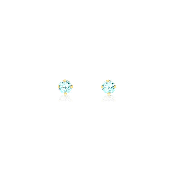 18k Gold Point Sky Topaz 5mm Stud